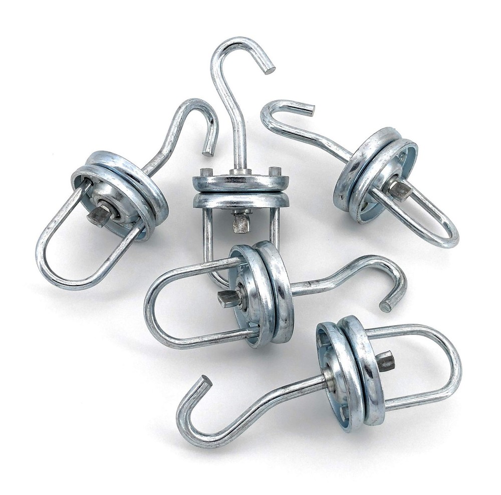 Heavy Duty Rotating Spinner Hooks - 250 Pound Capacity (5)