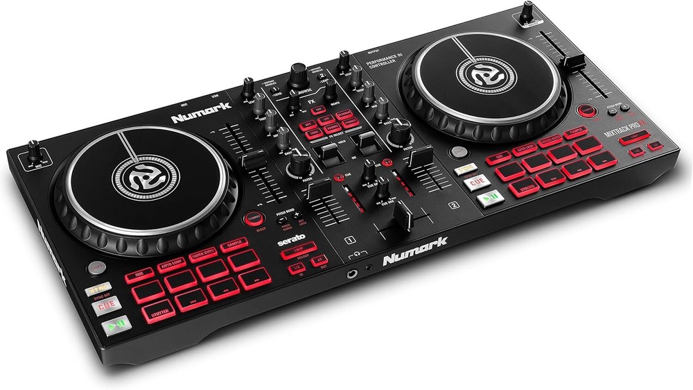 Numark Mixtrack Pro FX – 2 Deck DJ Controller For Serato DJ with DJ Mixer,