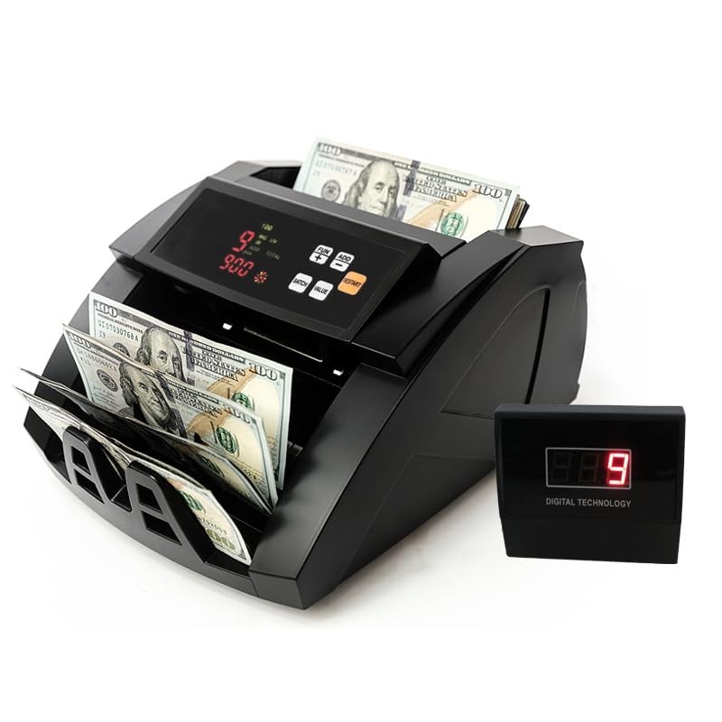High-Speed Bill Counter Machine with LCD Display, UV/MG/IR Detection, Batch Mode