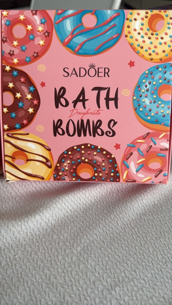DONUT Bath Bombs with FOUR COLORFULL DONAT Inside for Kids - 4 Pack