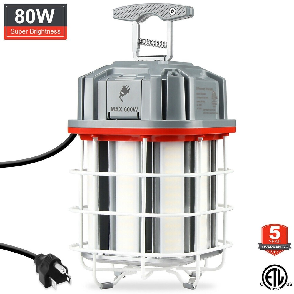 80W LED Temporary Work Light Construction Linkable Jobsite Light 5000K Daylight