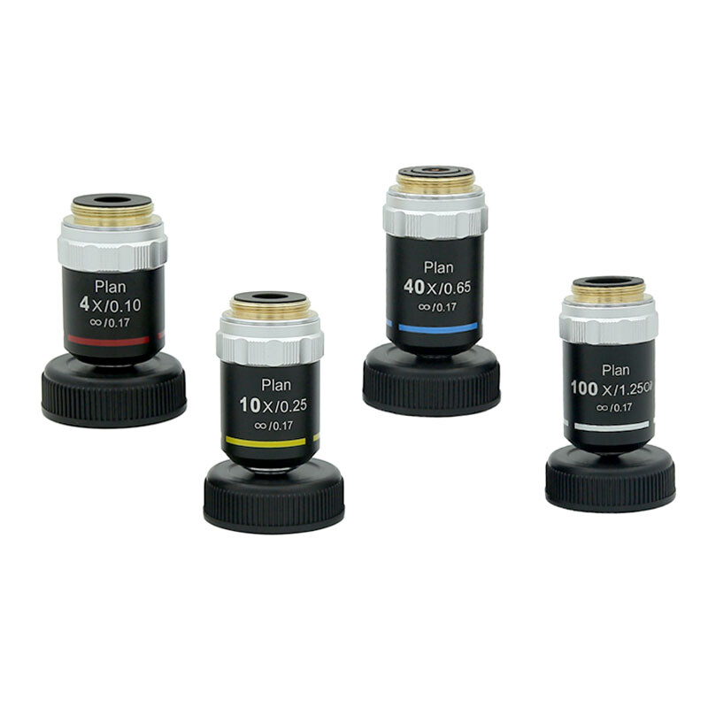 195 Plan Infinity Achromatic Objective 4X-100X Biological Microscope Objective