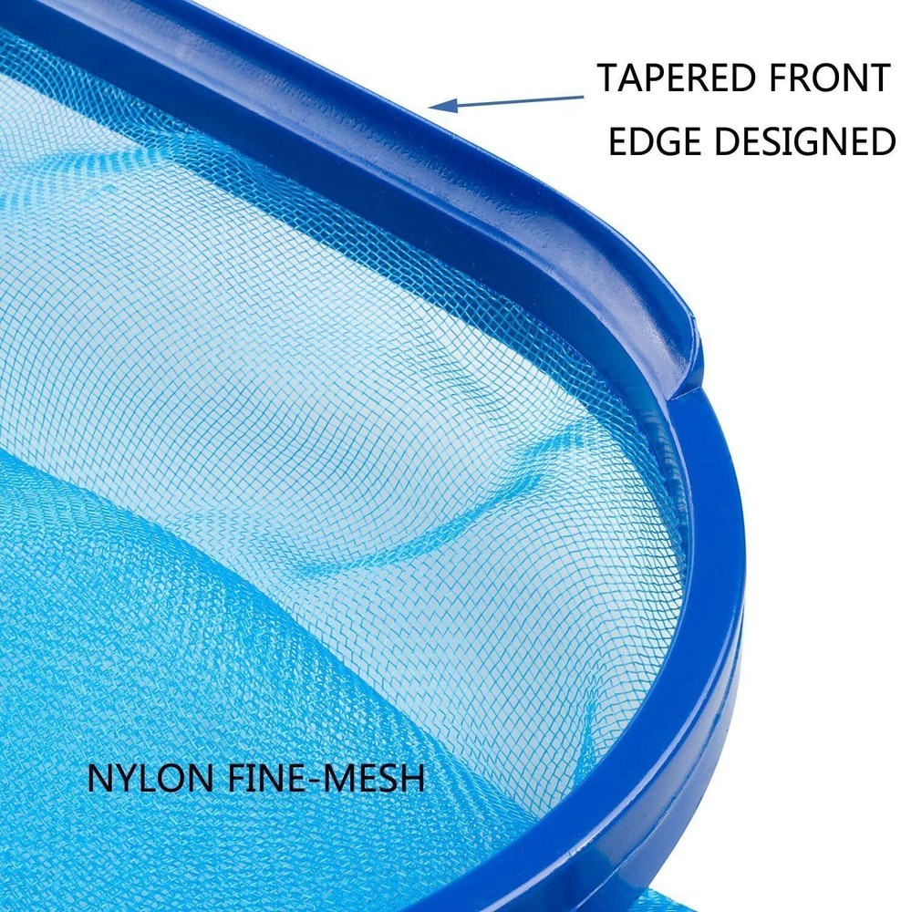 Pool Spa Skimmer Leaf Rake with Ultra Durable Deep Net & Sturdy Polymer Frame