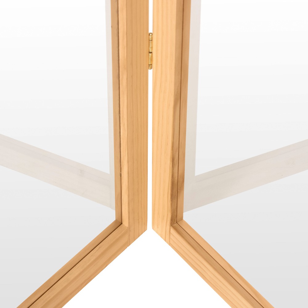 6 ft. Tall Clear Plastic Partition Natural 3 Panel