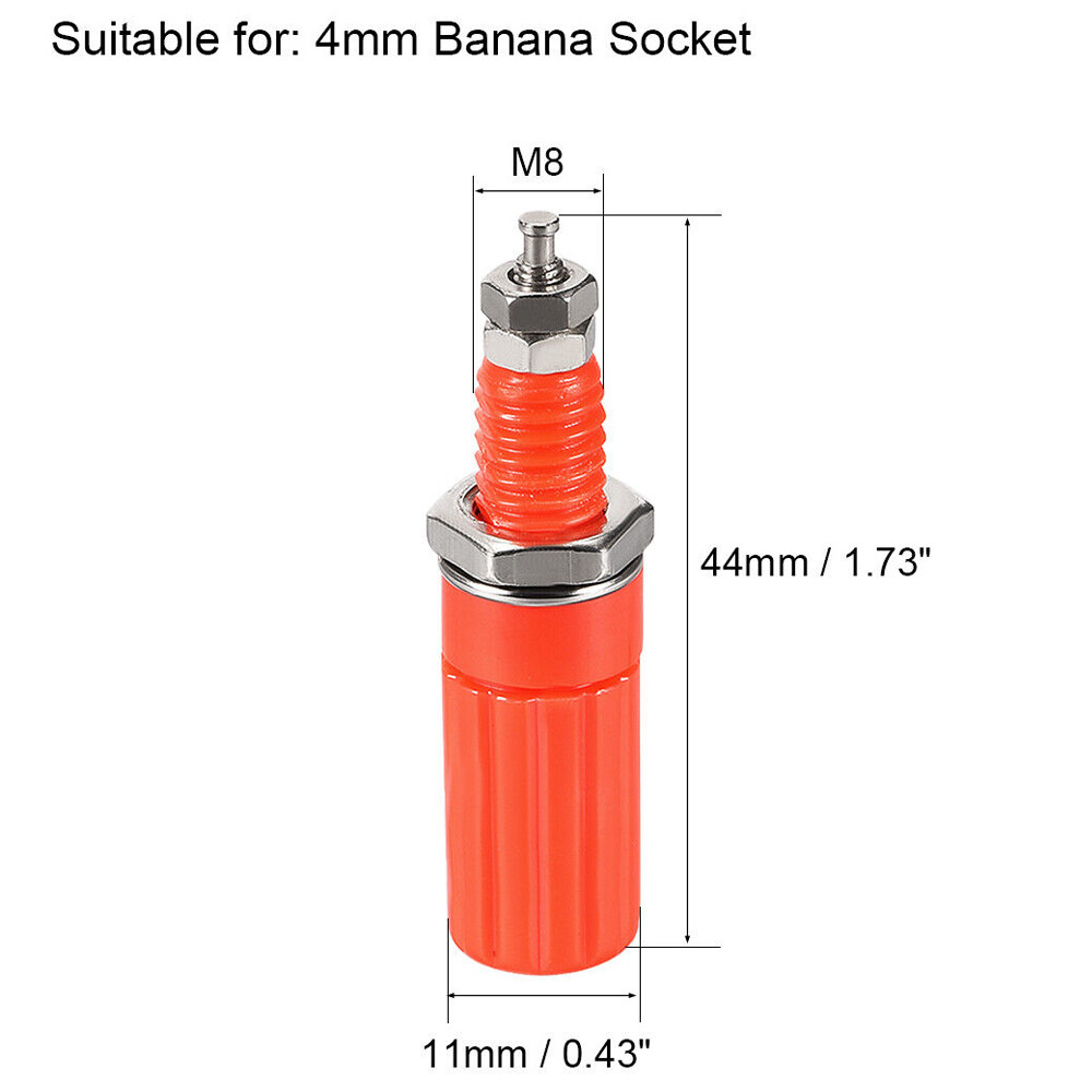 10pcs Binding Post M8 Thread Amplifier Connector Banana Plug Jack Socket