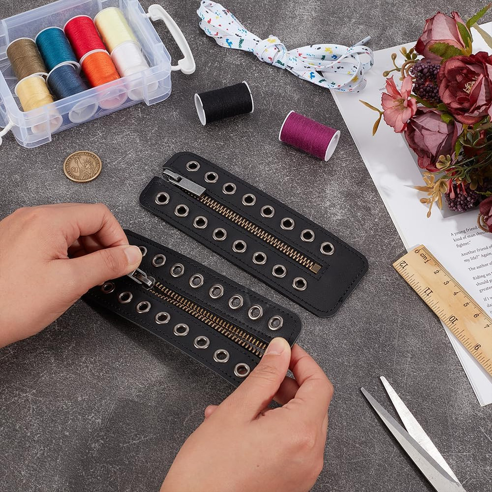 Leather Lace-in Boot Zipper Inserts