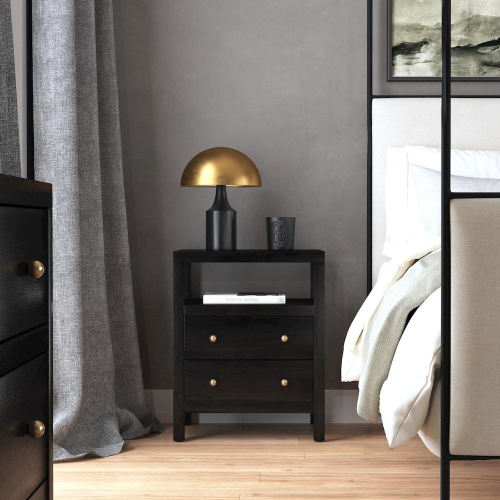 Nora 2-Drawer Nightstand, Coffee