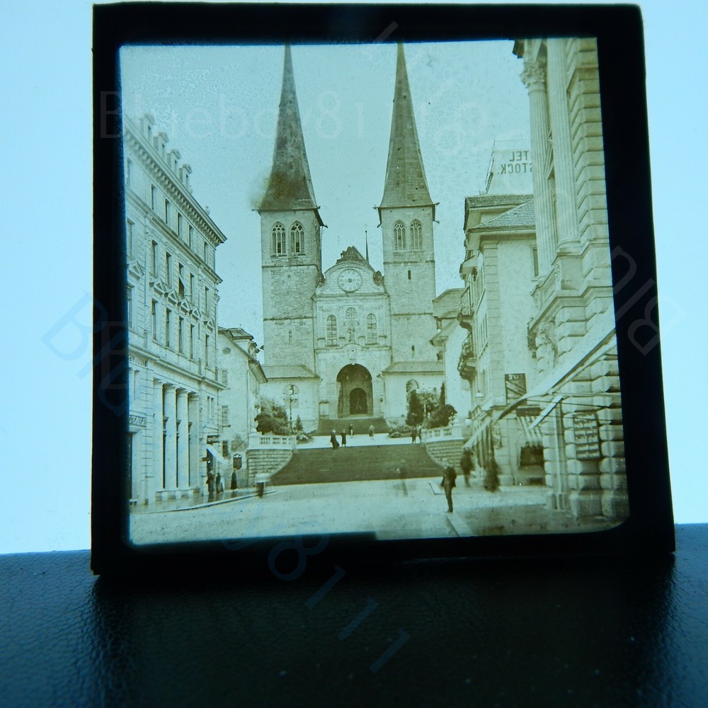 Front of lucerne cathedral magic lantern