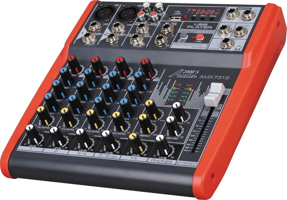 Audio2000s AMX7312 6-Ch.Audio Mixer with USB and DSP Processor -MR