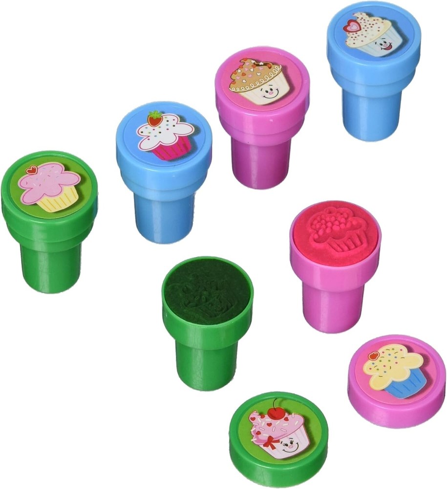 Cute Cupcake Stamps Assorted Colors 18 ct