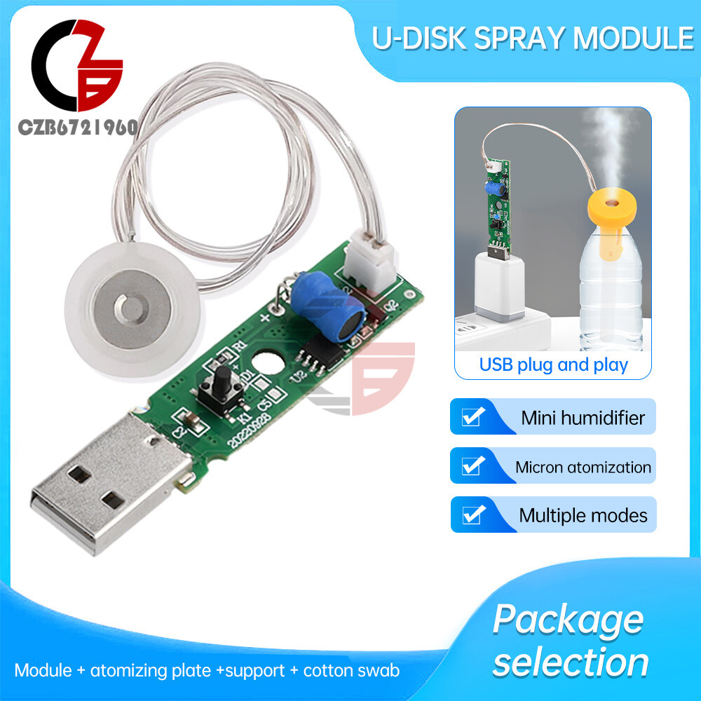 USB DC5V Ultrasonic Mist Maker Atomizing Module Humidifier DIY Kits 108KHZ