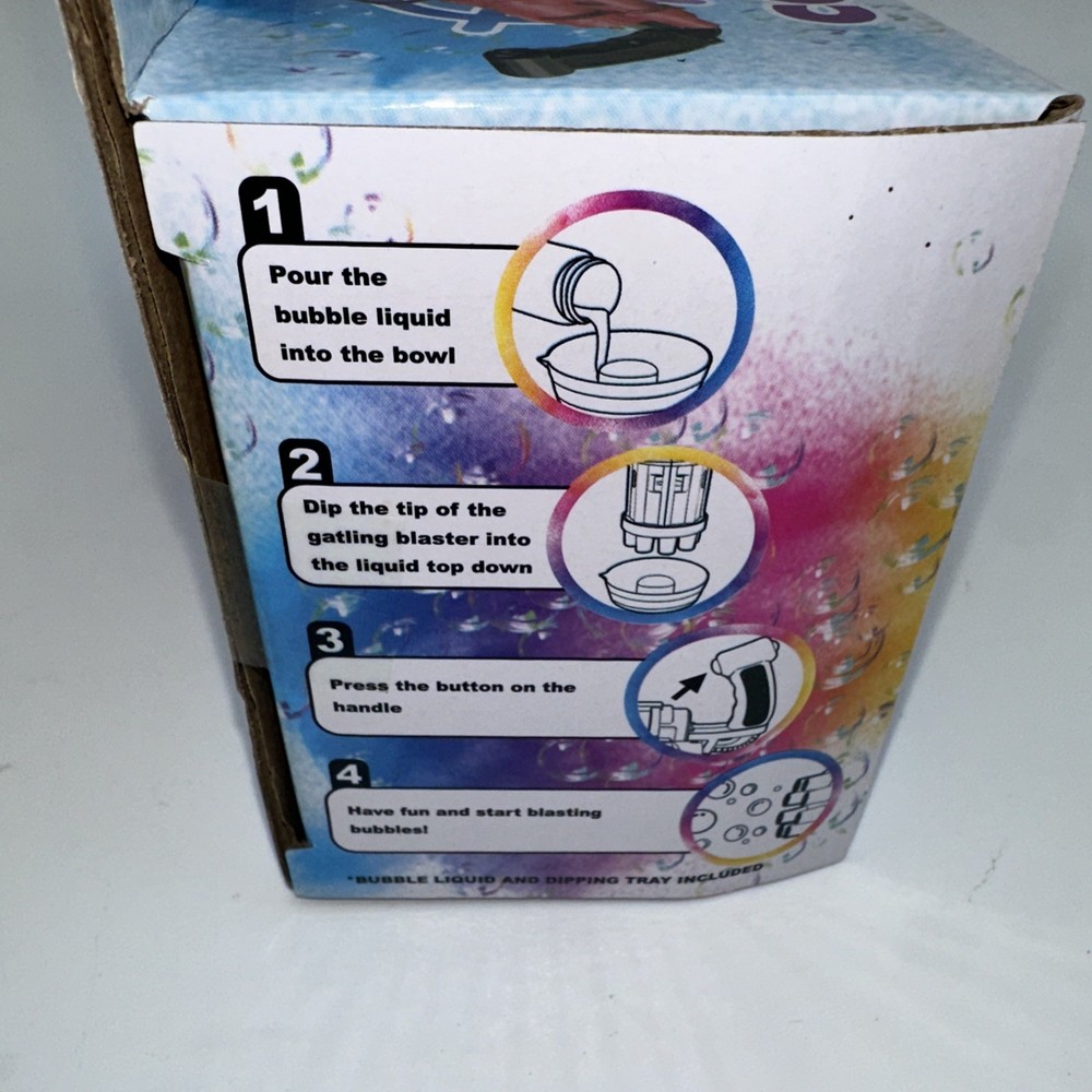 Gatling LED Light Bubble Blaster Bubble Liquid Inside Age 3+
