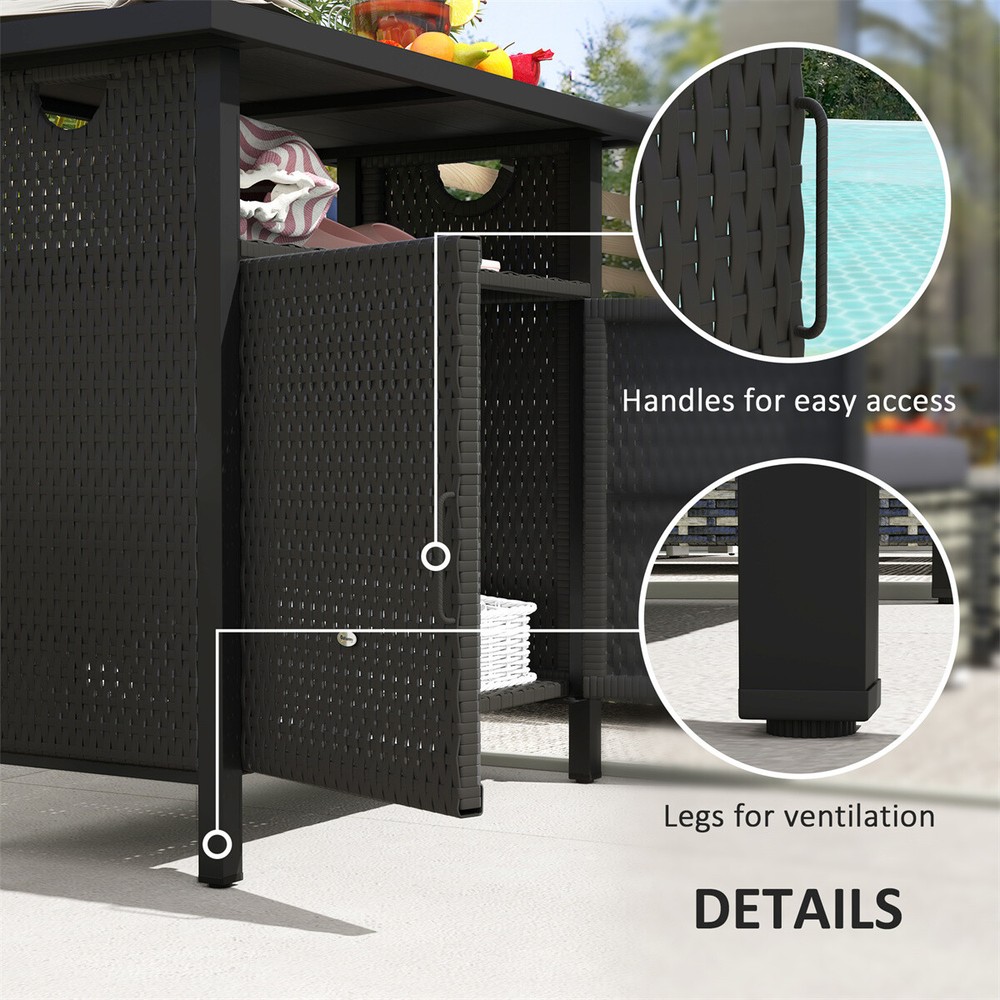 Rattan Storage Cabinet Storage Cabinets Lockers Espresso