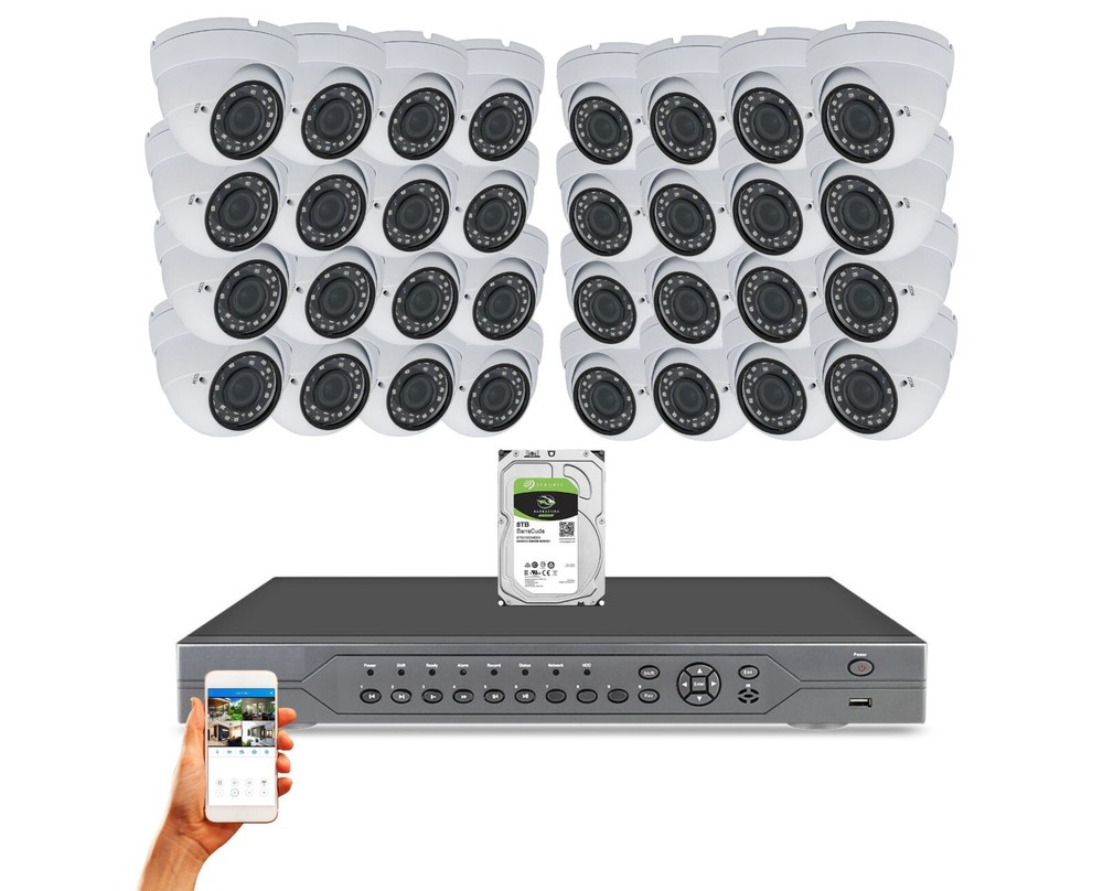 Evertech 32 Channel HD Security CCTV Camera System 8TB HDD Continuous Recording