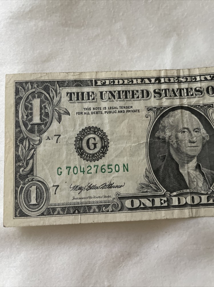 1995 $1 federal reserve note offset error