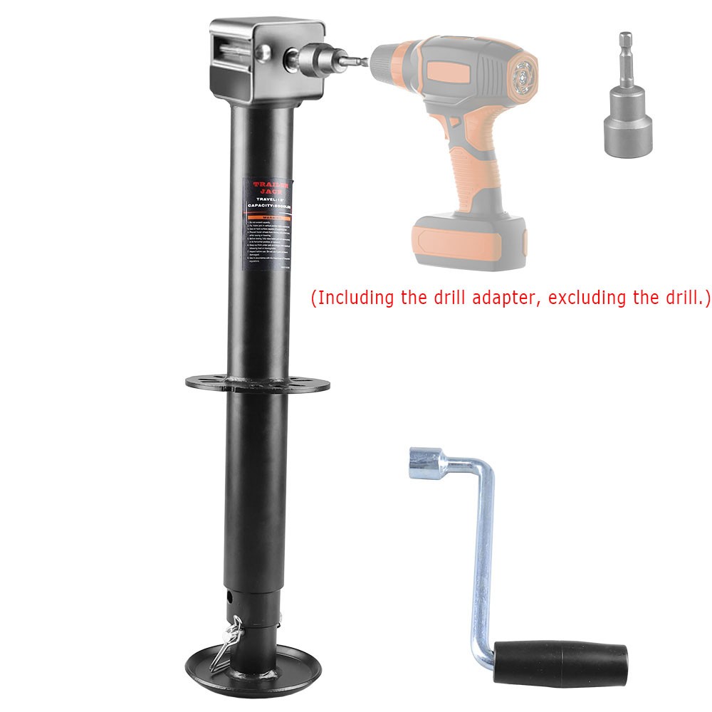 5000lb Capacity A-Frame Trailer Jack 23" Lift Drill Powered Height Adjustable