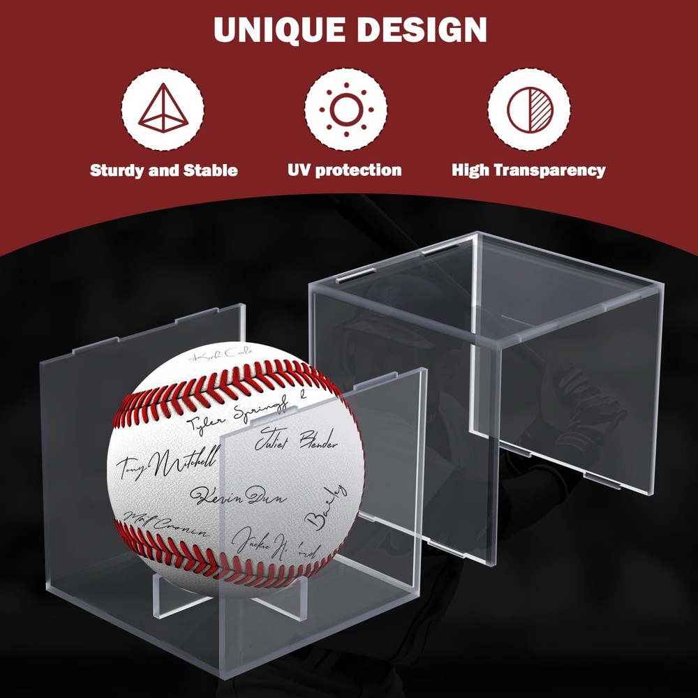 Baseball Display Case, Baseball Holder Display Case, Acrylic UV Protected Bas...