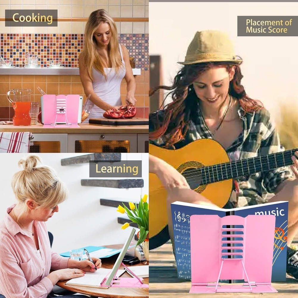 Versatile Adjustable Metal Reading Stand - Perfect for Cookbooks and Texts