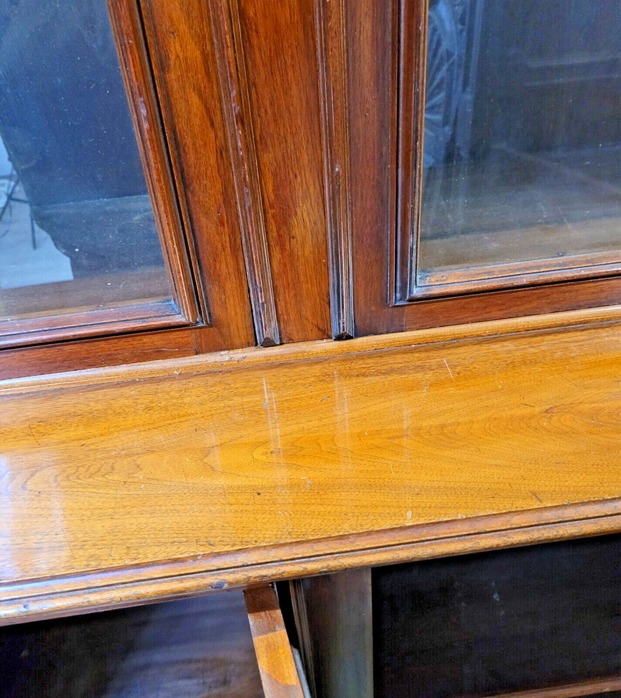 EXCEPTIONAL AMERICAN VICTORIAN WALNUT AND BURL BOOKCASE