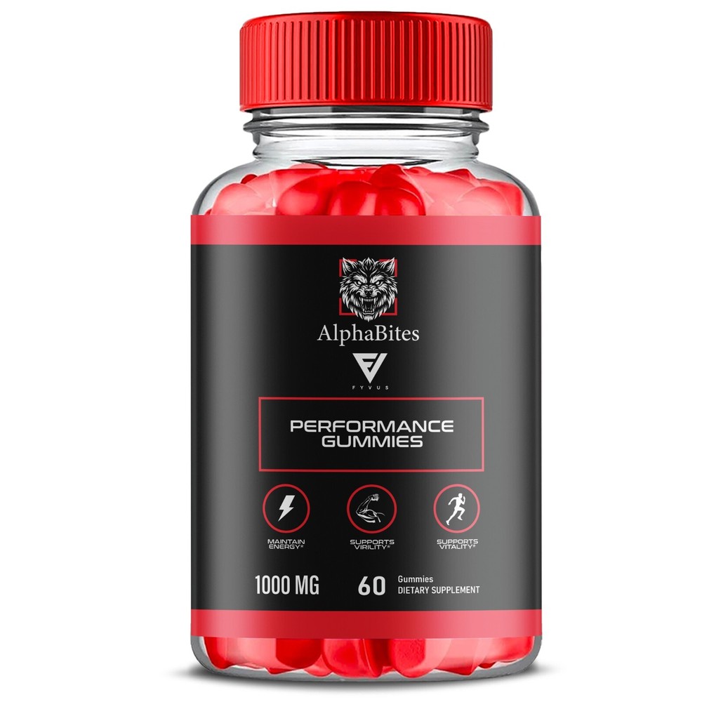 Alpha Bites Male Gummies, Alpha Bites Men's Performance Gummies (60 Gummies)