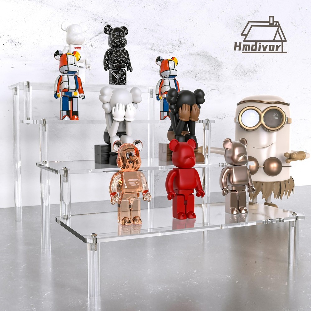 Hmdivor Acrylic Risers for Display 1 Pack 4 Tier Clear