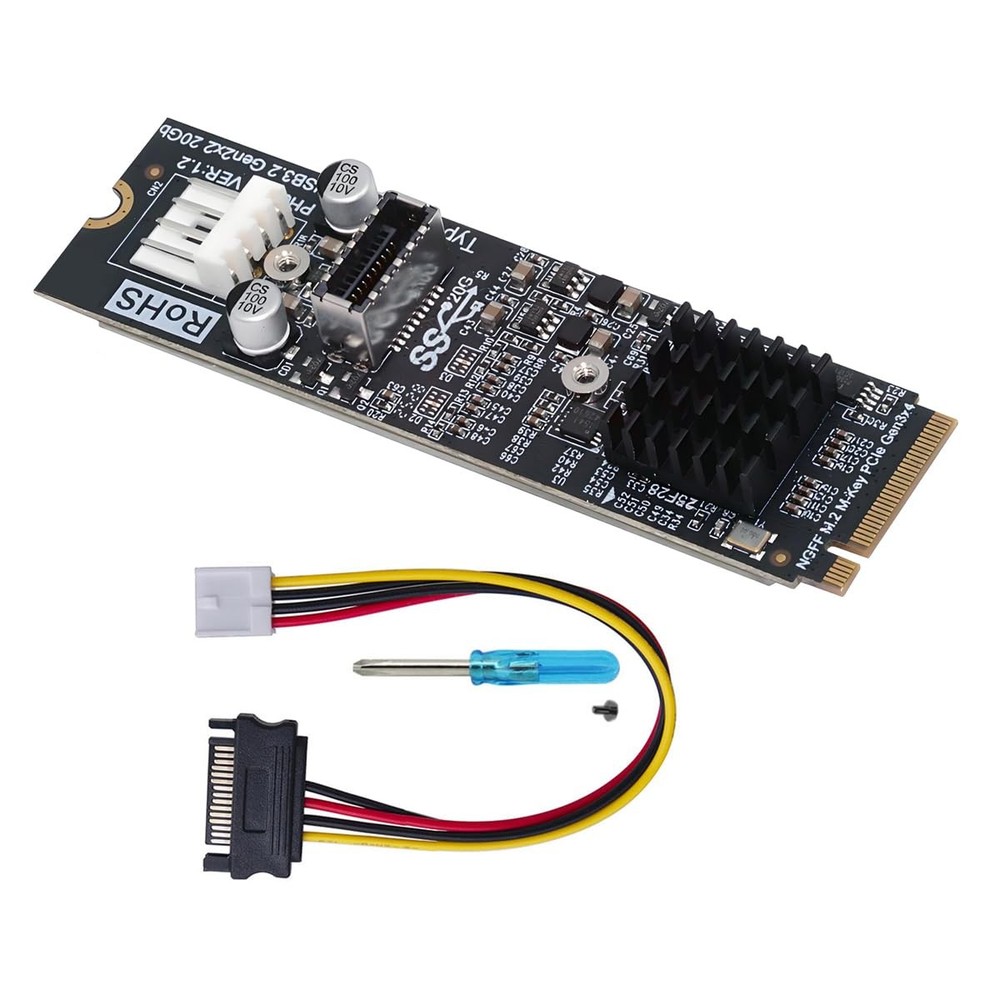 20Gbps Type-E USB 3.1 Front Panel Socket to NVME NGFF M-Key Express Card Adap...