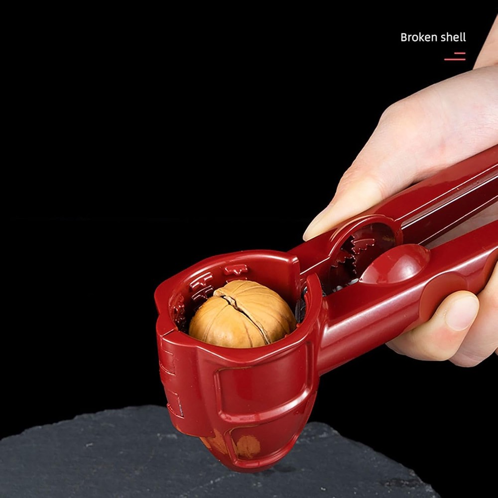 7" Red Nut Cracker Alloy Walnut Peanuts Chestnut Clip Press 2-Hole Design