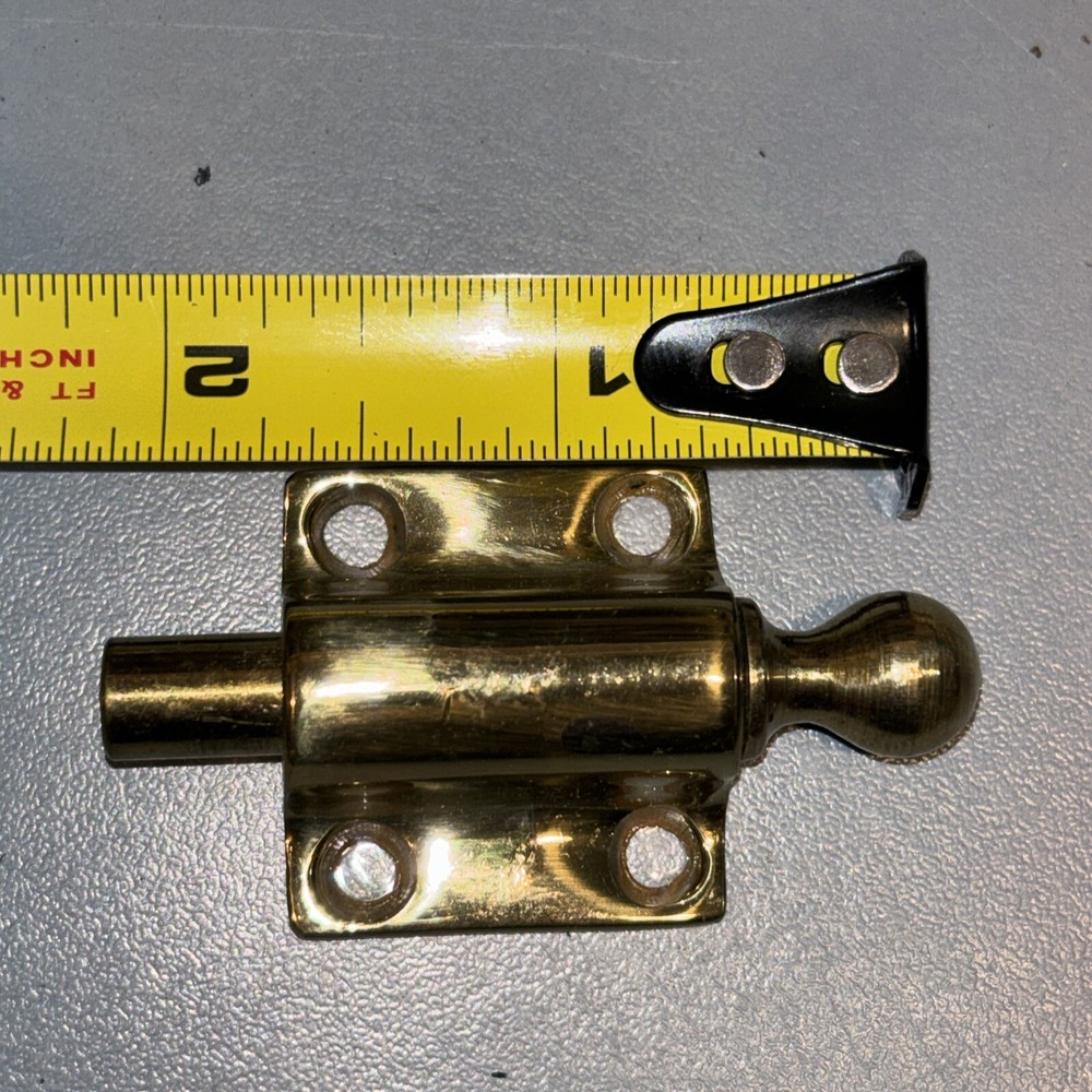 Vintage NOS Spring Loaded Solid Brass Cabinet Door Catch Latch