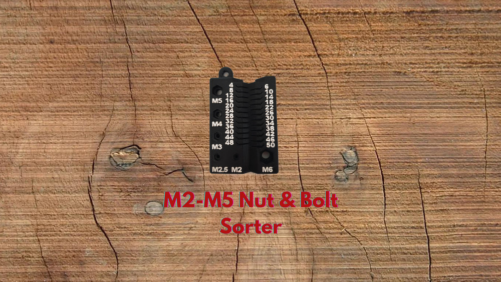 M2-M5 Nut & Bolt Sorter/Measuring Gauge - Precise Sizing & Thread Identification