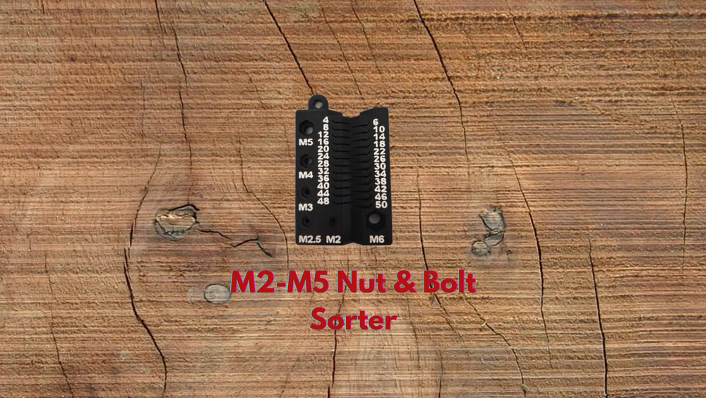 M2-M5 Nut & Bolt Sorter/Measuring Gauge - Precise Sizing & Thread Identification