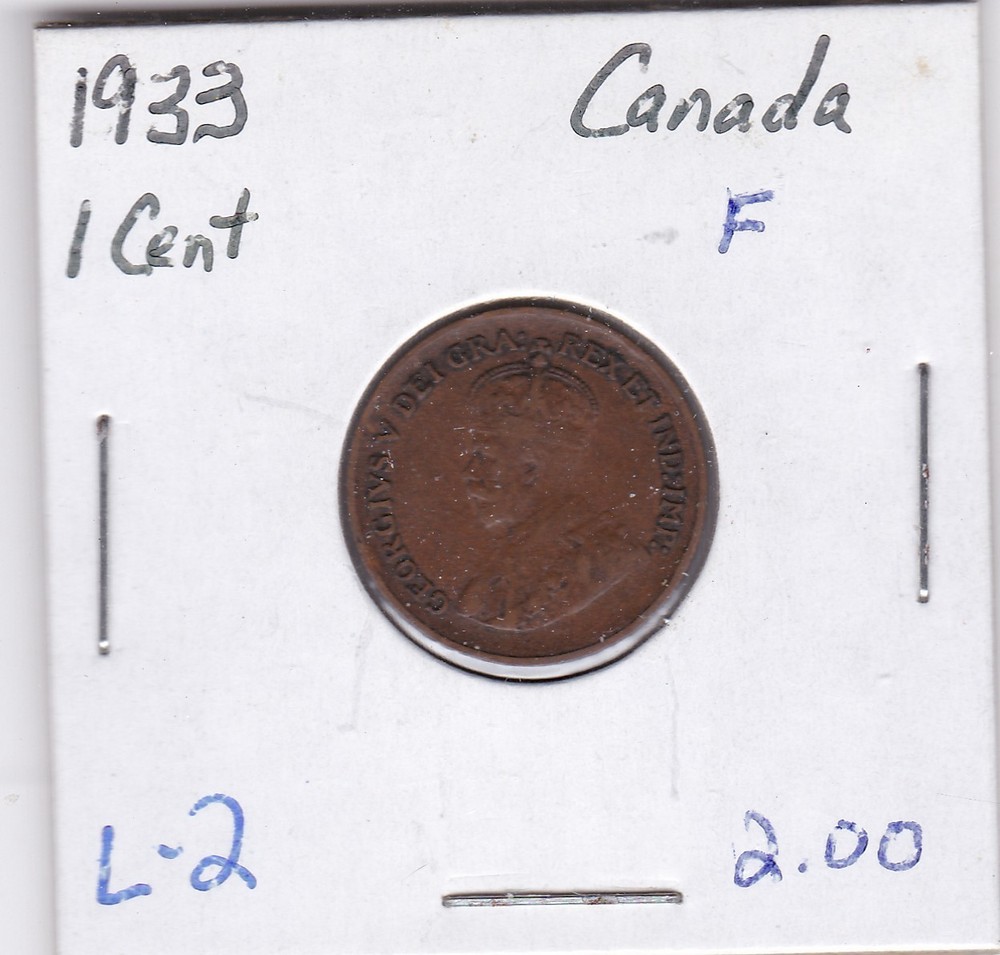 1933 Canadian Cent L2