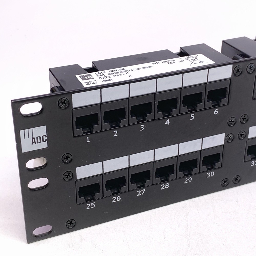 ADC RJ-45 Coupler Patch Feed-through Panel 48 Ports ADCPP48505 Cat 5e RJ-RJ NEW