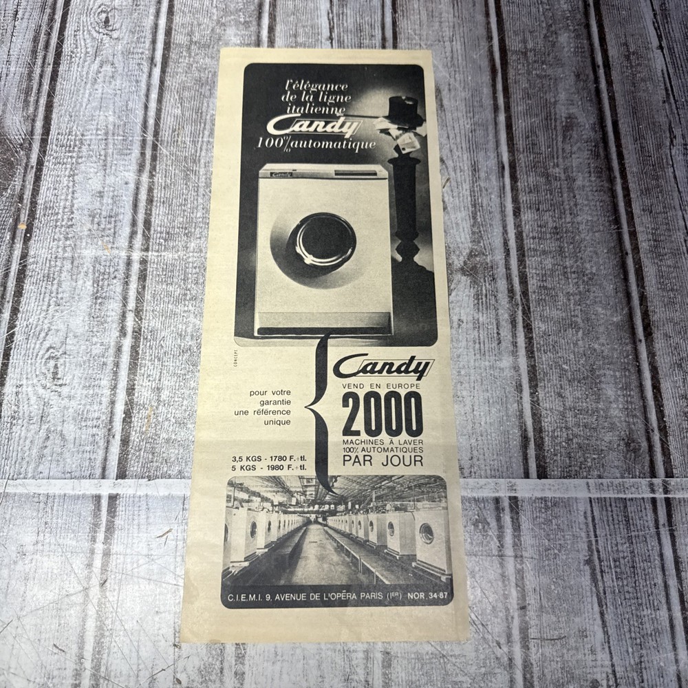 Candy Automatic Washing Machine French Print AD 1963 Advertisement