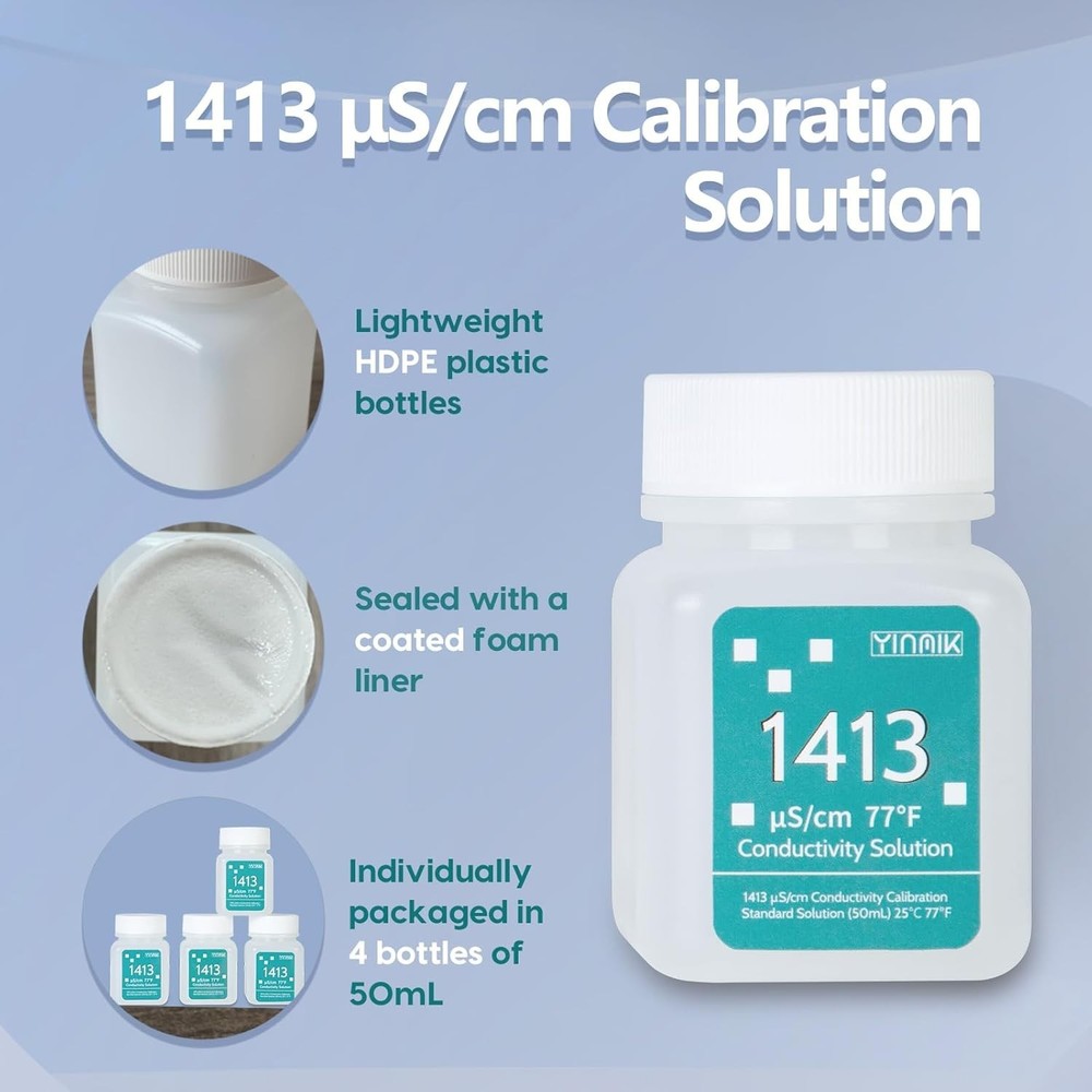 1413 μS/cm Calibration Solution, Conductivity Salt Standard Buffer Solution for