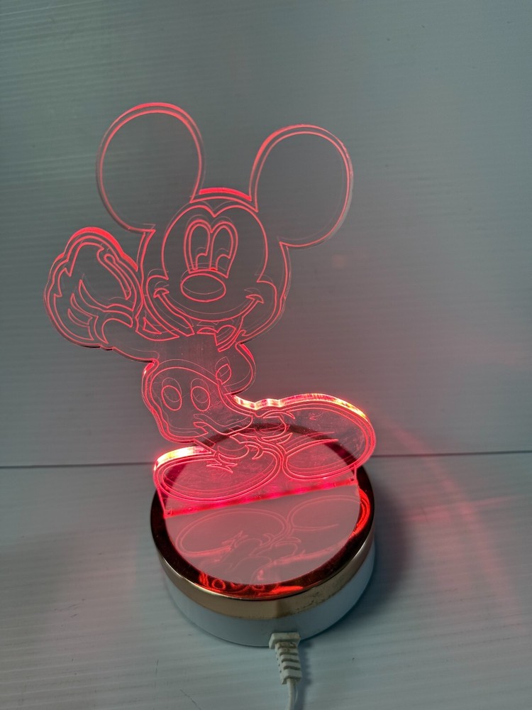 MICKEY MOUSE 3D LED CORDED NIGHT LIGHT ,SHELF/DESK LIGHT DISPLAY MULTI COLOR