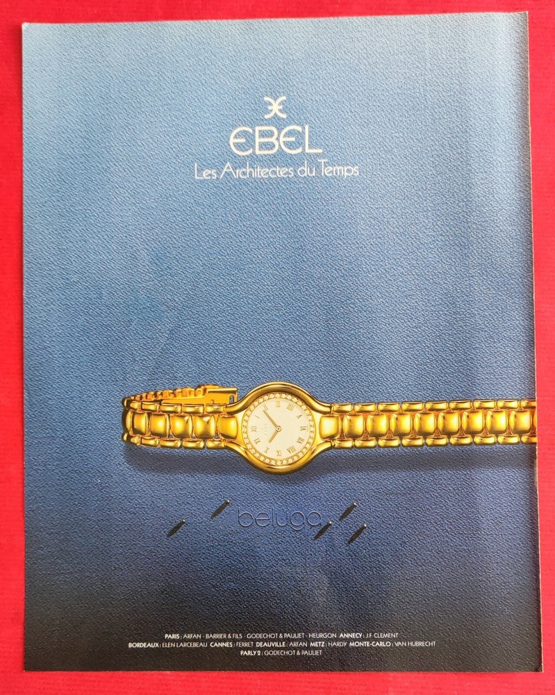 Press advertisement: Watchmaking watch EBEL Belugo 1989