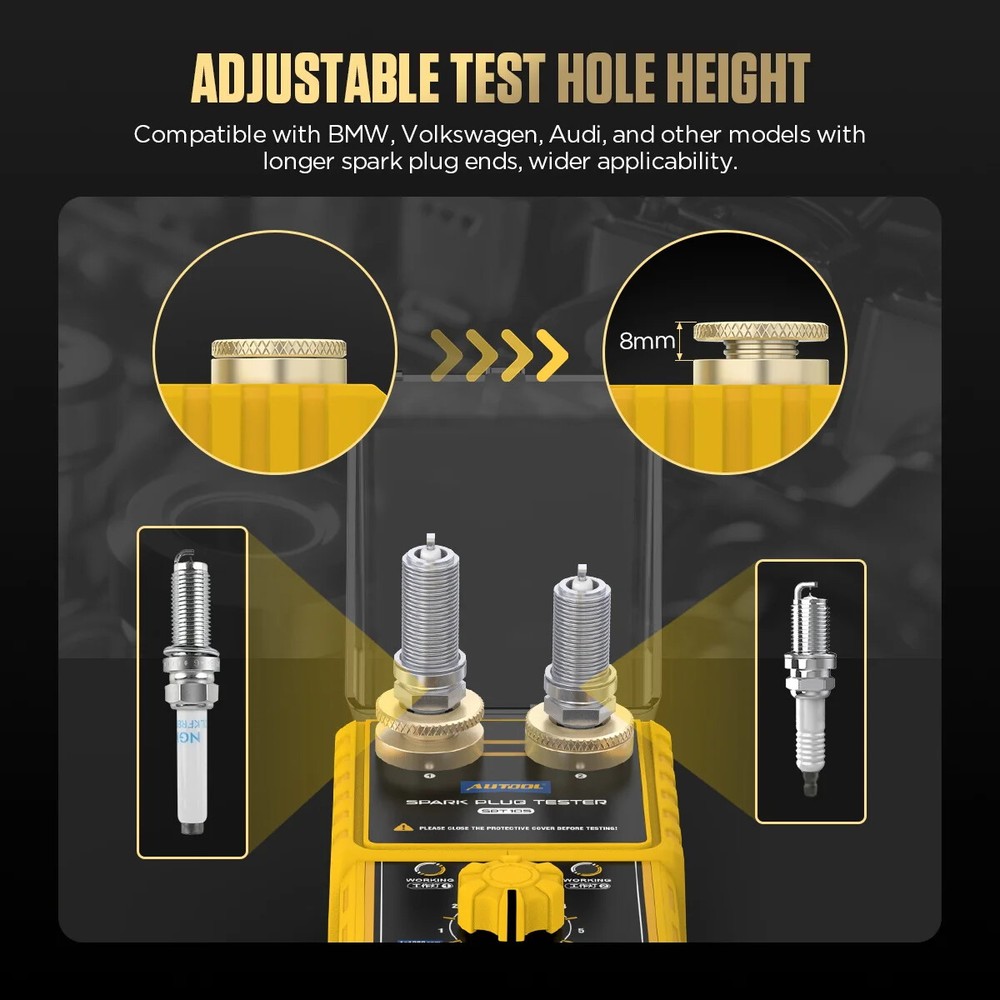 Car Spark Plug Tester adjustable height dual hole detector ignition pluganalyzer