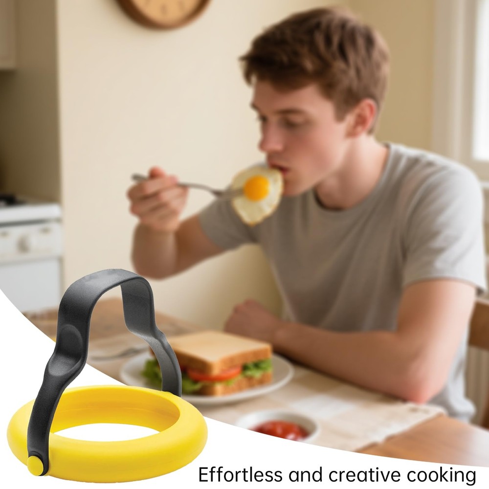 4 Pack Silicone Egg Rings for Cooking Nonstick Fried Egg Molds Reusable