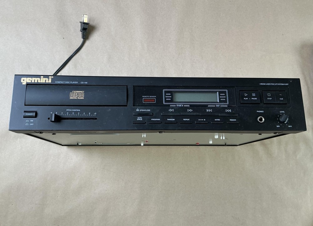 Gemini CD-100 Compact Disc Player Single CD DJ Pitch Control Stereo Black