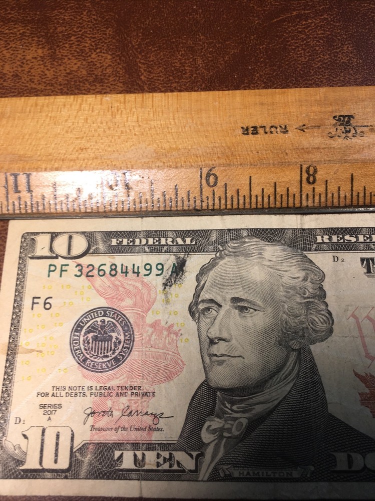 Fancy $10 Bill Error w/Obverse Ink Smear