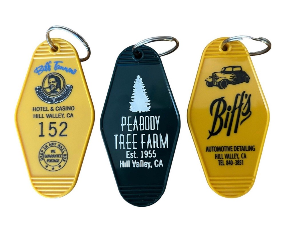 3 combo Back To the Future inspired keytags