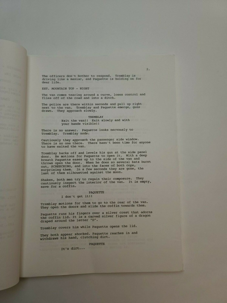 ONLY AT NIGHT / Robert Tinnell 1997 Unproduced Movie Script Screenplay