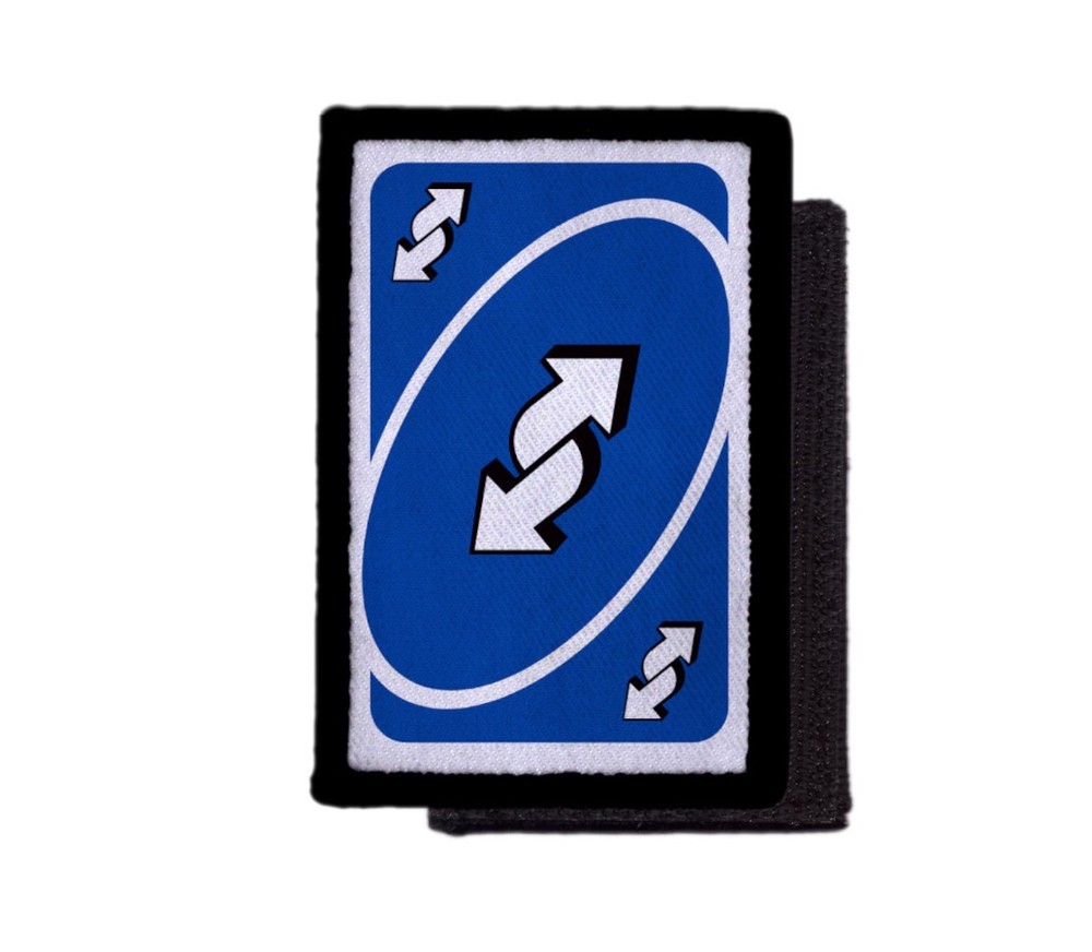 Blue Reverse Uno Card Patch Morale Tactical Hook [sub]