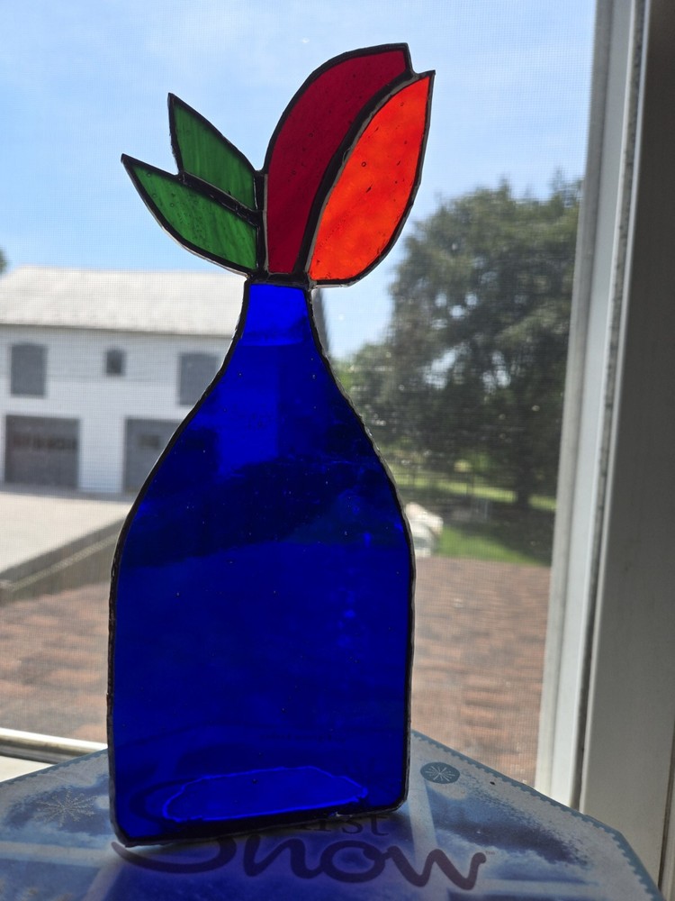 Stained Glass Vase With Flower
