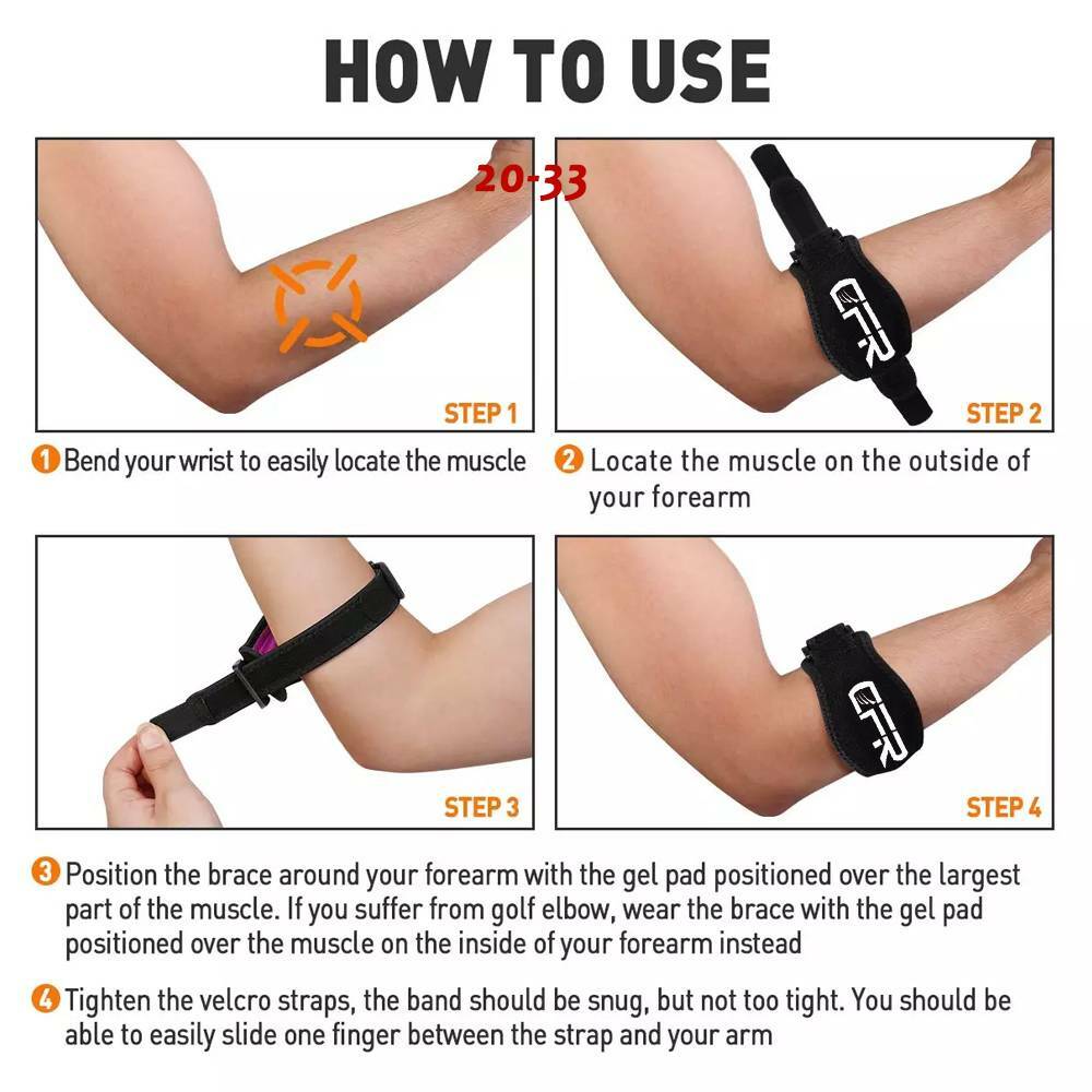 Tennis Elbow Support Brace Compression Sleeve Joint Strap Arthritis Arm Tendon @