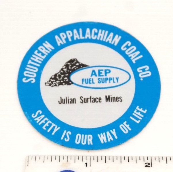 Coal Mining Sticker Southern Appalachian Coal Co AEP Julian Surface Mines
