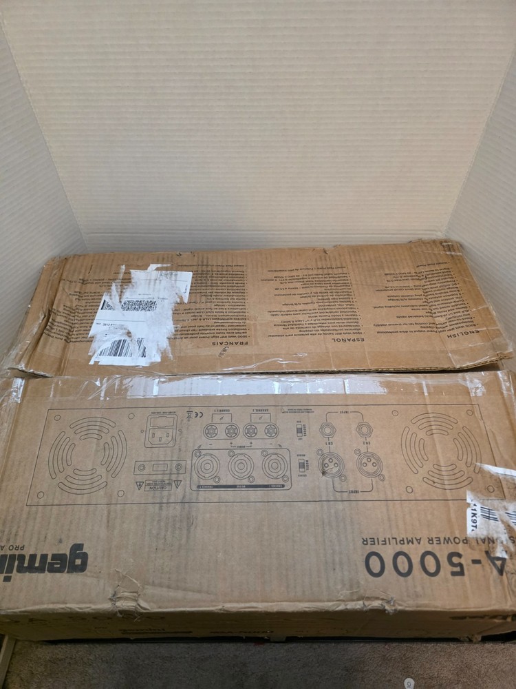 Gemini XGA-5000 Professional Power Amplifier 5000W W/ Power Cable powers on