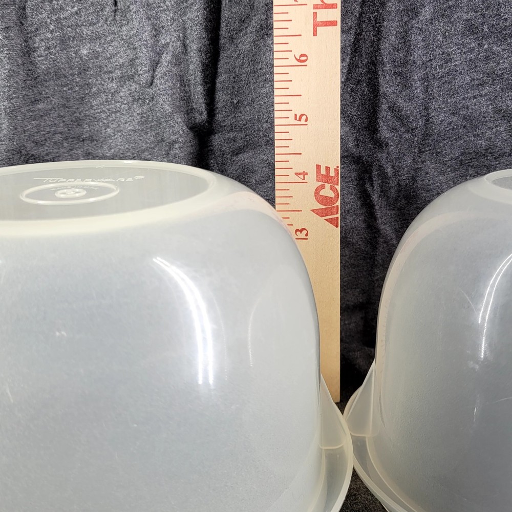 2 Tupperware Clear Frosted Nesting Bowls No Lids 270 271