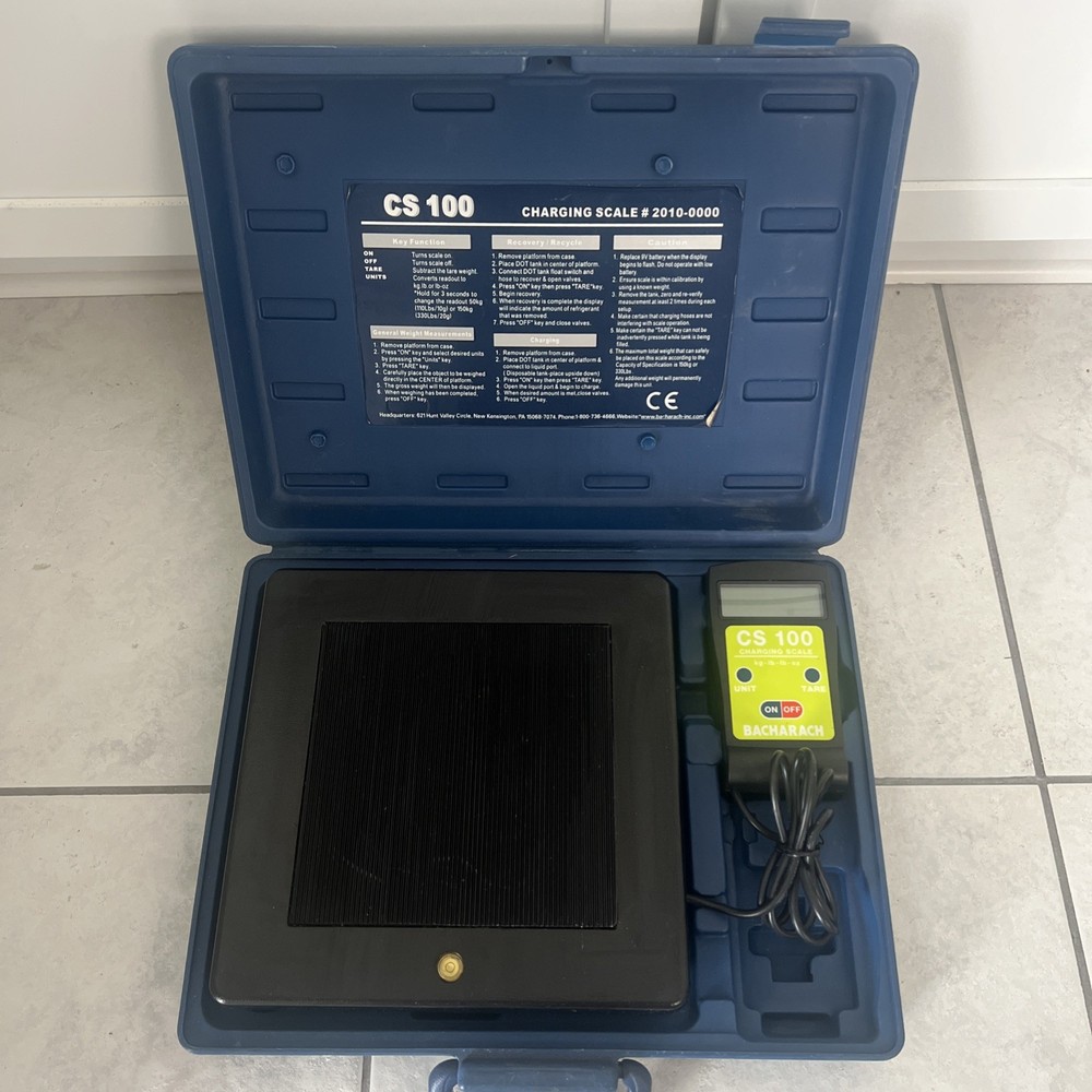 Bacharach CS100 Electronic Refrigerant Charging Scale With Case
