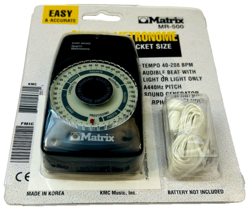 Matrix MR-500 Compact Quartz Metronome Pocket Size W/ Earphone